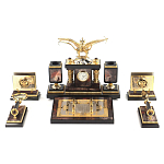 Настольный письменный набор из яшмы и долерита с декором Двуглавый орел Manager Organizer варинант исполнения - 1 | Loft Concept в Кирове