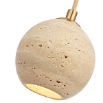 Подвесной светильник с шарообразным плафоном из травертина Shaw Marble Lighting варинант исполнения - 3 | Loft Concept в Кирове