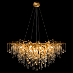 Люстра подвесная с прозрачными стеклянными подвесками в форме капель Диаметр 100 см Droplet Chandelier варинант исполнения - 3 | Loft Concept в Кирове