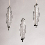 Люстра круглая каскадня с 5-ю плафонами из металлической сетки Mesh Lampshade Lighting варинант исполнения - 6 | Loft Concept в Кирове