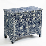 Комод инкрустация костью ORIENTAL Indian синий орнамент варинант исполнения - 3 | Loft Concept в Кирове