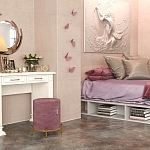 Банкетка круглая пыльно-розовый велюр на 4-х металлических ножках золотого цвета SANJAY варинант исполнения - 5 | Loft Concept в Кирове