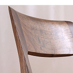 Стул деревянный с мягким сиденьем из черной натуральной кожи Moon Walnut Furniture варинант исполнения - 6 | Loft Concept в Кирове