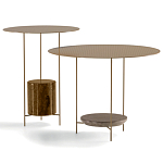 Дизайнерский круглый кофейный стол из металла с мраморным декором PANNA COTTA Coffee Table варинант исполнения - 5 | Loft Concept в Кирове