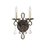 Бра с 2-мя лампами в виде свеч с подвесками и состаренным эффектом Feiss варинант исполнения - 1 | Loft Concept в Кирове