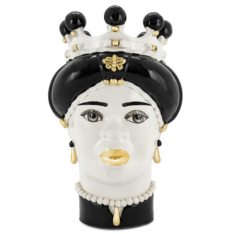 Ваза Vase Moro Lady Medium New Black Белый Черный Ваза Vase Moro Lady Medium New Black Белый Черный в Кирове | Loft Concept