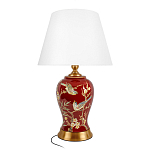 Настольная лампа бордовая с изображением птиц Slip Away варинант исполнения - 1 | Loft Concept в Кирове