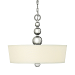 Люстра подвесная с белым тканевым цилиндрическим абажуром и декоративными шарами Hinkley варинант исполнения - 1 | Loft Concept в Кирове