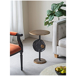 Столик приставной с абстрактным основанием и акцентом в виде золотистого диска Heavenly Space варинант исполнения - 9 | Loft Concept в Кирове