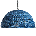 Люстра с плафоном в виде купола синяя Wooden Beads Chandelier Blue варинант исполнения - 1 | Loft Concept в Кирове