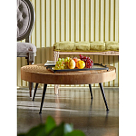 Журнальный столик с круглой фактурной столешницей из натурального дерева Vortex варинант исполнения - 4 | Loft Concept в Кирове