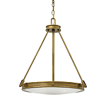 Люстра подвесная цвета латунь с плоским круглым матовым стеклянным плафоном на цепи Hinkley варинант исполнения - 1 | Loft Concept в Кирове