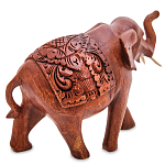 Статуэтка из дерева суар в виде слона в традиционном облачении Elephant in blanket варинант исполнения - 2 | Loft Concept в Кирове