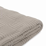 Плед из хлопка рельефной вязки бежево-серого цвета Waffle Comfort варинант исполнения - 2 | Loft Concept в Кирове