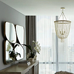 Зеркало в ассиметричной раме золотистого цвета Chaotic варинант исполнения - 4 | Loft Concept в Кирове