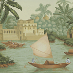 Обои ручная роспись River Scenes of Bengal Verdoyant варинант исполнения - 3 | Loft Concept в Кирове