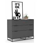 Комод цвета графит с 3-мя ящиками Strict Lines  варинант исполнения - 2 | Loft Concept в Кирове