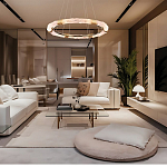 Люстра в форме кольца с золотым декором Warm Heavenly Light варинант исполнения - 7 | Loft Concept в Кирове