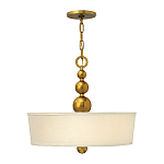 Люстра подвесная с белым тканевым цилиндрическим абажуром и декоративными шарами Hinkley варинант исполнения - 8 | Loft Concept в Кирове