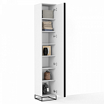 Шкаф-пенал белый с зеркальной дверцей Strict Lines варинант исполнения - 3 | Loft Concept в Кирове