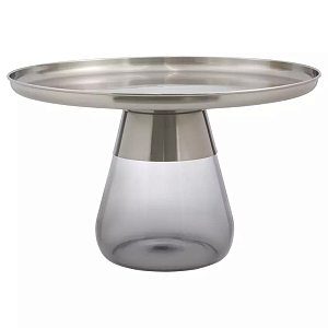 Кофейный столик с основанием из закаленного стекла Classic Round Gray Table
