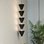 Подвесной светильник светодиодный в виде ряда черных металлических конусов  Herringbone варинант исполнения - 3 | Loft Concept в Кирове