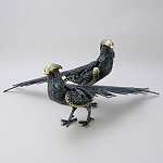 Статуэтка бронзовая пара Фазаны синие Bronze Birds варинант исполнения - 1 | Loft Concept в Кирове