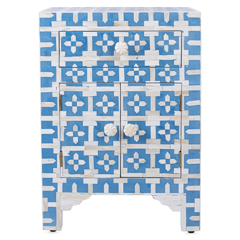 Тумбочка Embry Accent Chest Голубой Белый Тумбочка Embry Accent Chest Голубой Белый в Кирове | Loft Concept