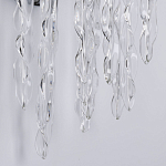 Бра цвета хром с ветвями и прозрачными стеклянными подвесками в виде вытянутых спиральных капель Droplet Chandelier варинант исполнения - 5 | Loft Concept в Кирове