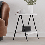 Стол приставной с 2-мя круглыми белыми столешницами ESSEL SIDE TABLE WHITE варинант исполнения - 6 | Loft Concept в Кирове