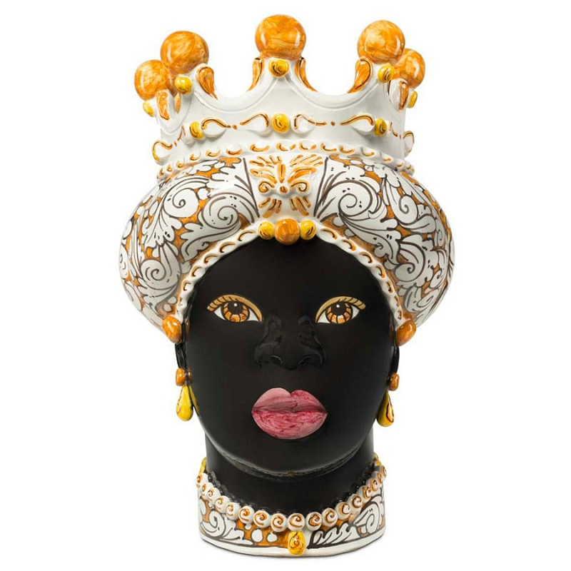 Ваза Vase Moro Lady Ornate Orange Черный Оранжевый Белый Ваза Vase Moro Lady Ornate Orange Черный Оранжевый Белый в Кирове | Loft Concept