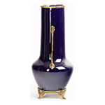 Ваза темно-синяя фарфоровая с бронзовыми ручками и ножками Eden Garden варинант исполнения - 3 | Loft Concept в Кирове