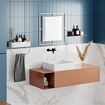 Настенное зеркало квадратной формы в металлической раме золотого цвета CORNER MIRROR GOLD варинант исполнения - 3 | Loft Concept в Кирове