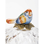 Конфетница с бронзовой ручкой и фарфоровой птичкой на крышке Eden Garden варинант исполнения - 3 | Loft Concept в Кирове