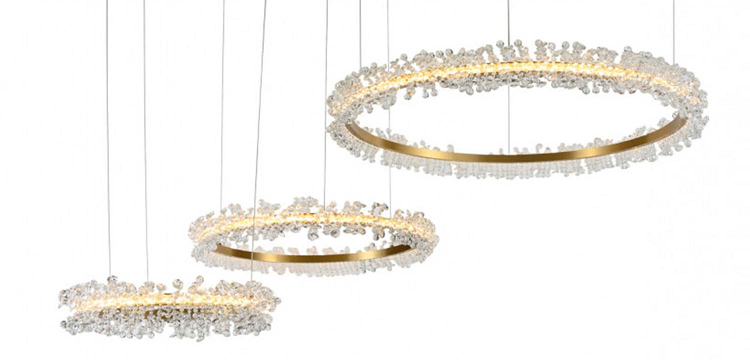 Люстра Crystal round chandelier 3 кольца Латунь Люстра Crystal round chandelier 3 кольца Латунь - Loft-Concept в Кирове