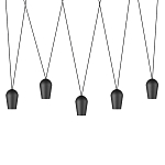 Подвесной светильник черными плафонами на длинных пересекающихся тросах Construction варинант исполнения - 1 | Loft Concept в Кирове