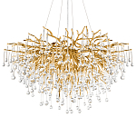 Люстра подвесная с прозрачными стеклянными подвесками в форме капель Диаметр 100 см Droplet Chandelier варинант исполнения - 7 | Loft Concept в Кирове