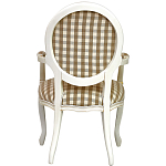 Стул с подлокотниками и круглой спинкой  Checkered Upholstery Chair обивка в клетку варинант исполнения - 4 | Loft Concept в Кирове