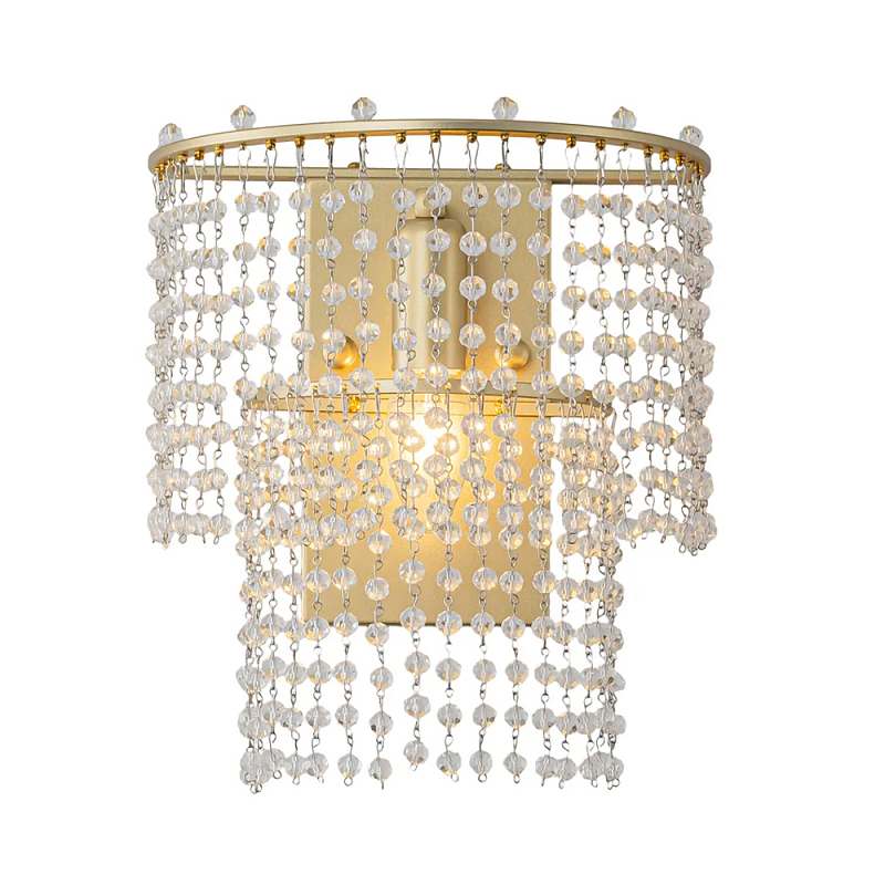 Бра с каскадами кристаллов Crystal Rains Прозрачный Золотой в Кирове | Loft Concept 