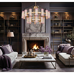 Люстра двухъярусная круглая с текстурными цилиндрическими плафонами Glimpse варинант исполнения - 5 | Loft Concept в Кирове