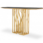 Консоль с чёрной столешницей и золотым фигурным основанием Cosmo варинант исполнения - 2 | Loft Concept в Кирове