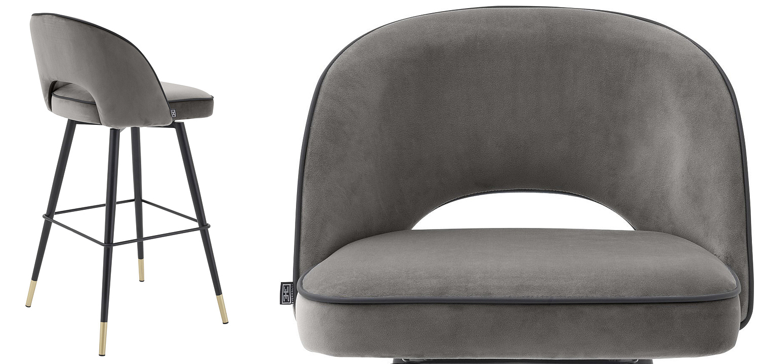 Комплект барных стульев Eichholtz Bar Stool Cliff set of 2 grey Комплект барных стульев Eichholtz Bar Stool Cliff set of 2 grey - Loft-Concept в Кирове