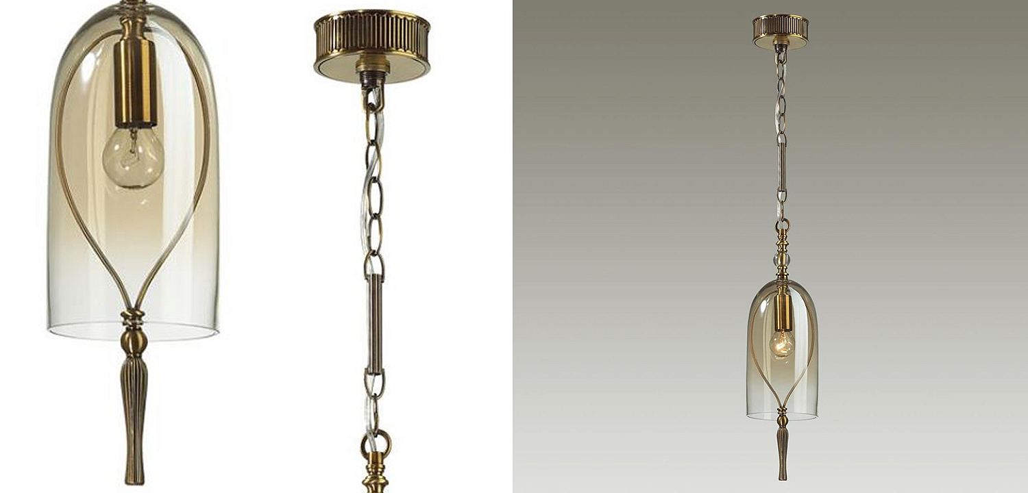 Подвесной светильник Glass Dome Bronze 12 Подвесной светильник Glass Dome Bronze 12 - Loft-Concept в Кирове