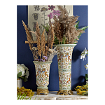 Ваза высокая из фарфора на бронзовом основании Turquoise Blooming Garden варинант исполнения - 9 | Loft Concept в Кирове