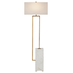 Торшер с прямоугольным абажуром на белом мраморном основании Asymmetry on Marble варинант исполнения - 1 | Loft Concept в Кирове