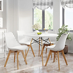 Стул с основой из пластика и мягким сиденьем Arvika White варинант исполнения - 8 | Loft Concept в Кирове