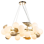 Люстра круглая на золотистом каркасе с белыми стеклянными плафонами Zest of Light варинант исполнения - 1 | Loft Concept в Кирове