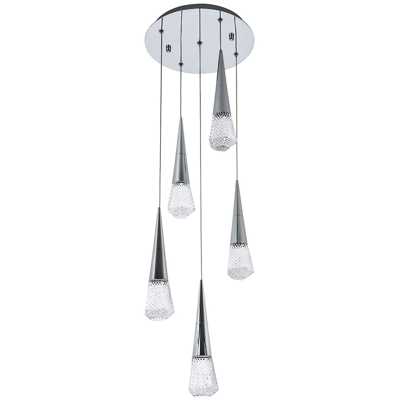 Люстра капли Acrylic Droplet Five Chrome Chandelier Хром Прозрачный Люстра капли Acrylic Droplet Five Chrome Chandelier Хром Прозрачный в Кирове | Loft Concept