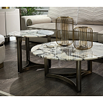 Столик журнальный с круглой мраморной столешницей Unique Stone Design варинант исполнения - 7 | Loft Concept в Кирове