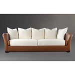 Элитарный современный диван Birmingham с кожаной спинкой варинант исполнения - 1 | Loft Concept в Кирове